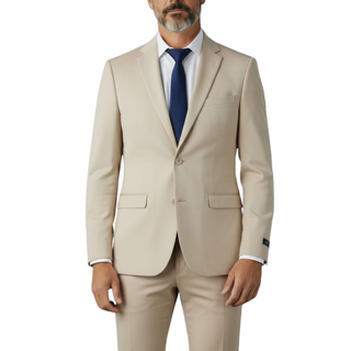 Joseph Michael 4-Way Stretch Knit Suit Khaki - Front View