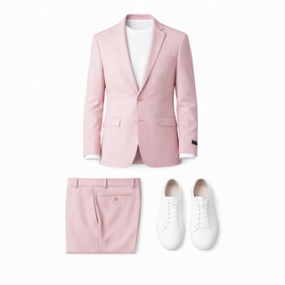 Joseph Michael 4-Way Stretch Knit Suit Pink - Close Up