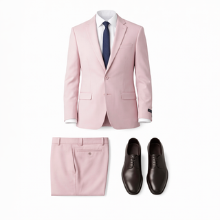 Joseph Michael 4-Way Stretch Knit Suit Pink - Back View
