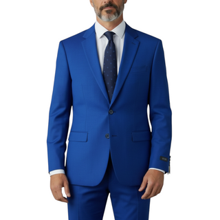 Joseph Michael Men's Royal Blue 4-Way Stretch Adjustable Waist Knit Suit
