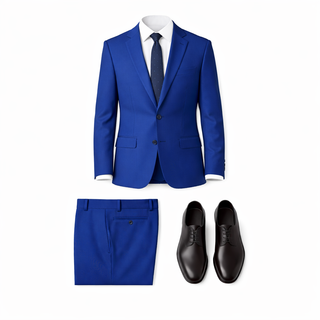 Joseph Michael Men's Royal Blue 4-Way Stretch Adjustable Waist Knit Suit