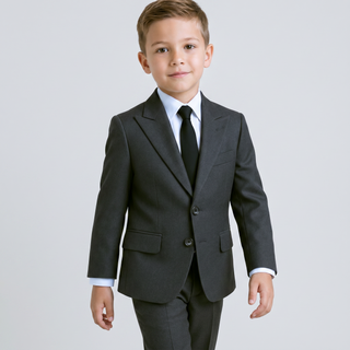 Ideal Boys' Dark Grey 4-Way Stretch Suit