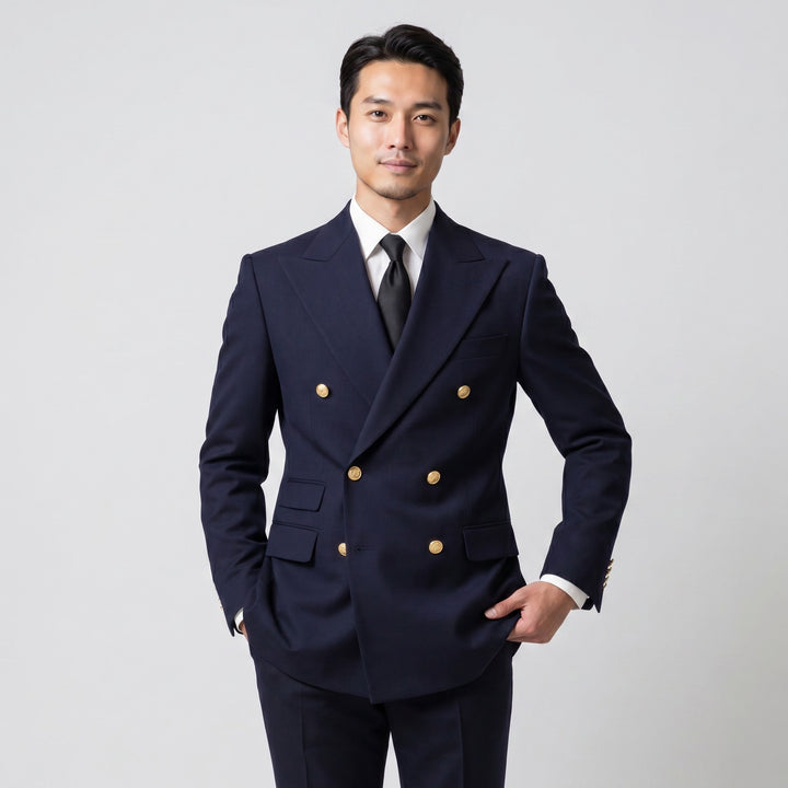 Navy Modern Fit Double Breasted Blazer