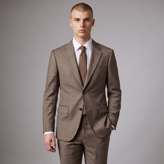 Joseph Michael Men's Brown Modern Fit Sharkskin Suit - Notch Lapel - alternate view