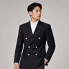 Joseph Michael Black Modern Fit Double Breasted Blazer — Gold Buttons