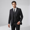 Ideal Men's Black 3-Piece Slim Fit Vested Suit — Peak Lapel