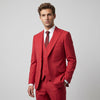 Ideal Men's Red 3-Piece Slim Fit Vested Suit — Peak Lapel