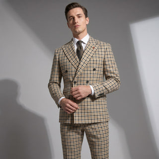 Statement Men's 2-Piece Modern Fit Double Breasted Suit — Peak Lapel