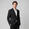 Joseph Michael Black Modern Fit 2 Button Notch Lapel Blazer — Silver Buttons