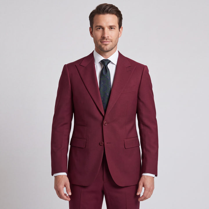 Burgundy 4-Way Stretch 2-Piece Suit