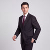 Kensington Men's Black Modern Fit Sharkskin Suit - Notch Lapel