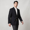 Joseph Michael Black Modern Fit 2 Button Notch Lapel Blazer — Gold Buttons