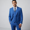 Ideal Men's Navy 3-Piece Slim Fit Vested Suit — Peak Lapel