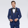 Joseph Michael Men's Black 3-Piece Vested Tuxedo — Peak Lapel