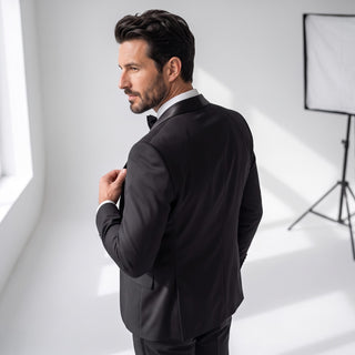 Men's 3-Piece Shawl Lapel Tuxedo - Black