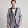 Joseph Michael Men's Black 3-Piece Vested Tuxedo — Peak Lapel