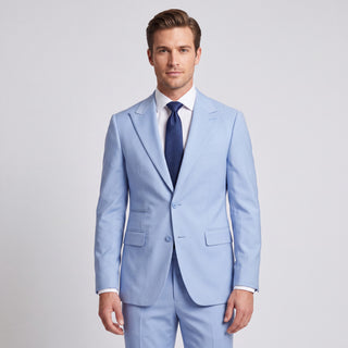 Men's Powder Blue 4-Way Stretch 2-Piece Modern Fit Suit - Peak Lapel