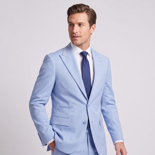 Men's Powder Blue 4-Way Stretch 2-Piece Modern Fit Suit - Peak Lapel