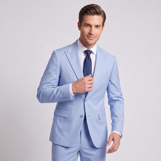Men's Powder Blue 4-Way Stretch 2-Piece Modern Fit Suit - Peak Lapel