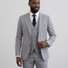 Ideal Men's Light Grey 3-Piece Slim Fit Vested Suit — Peak Lapel
