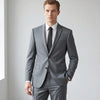 Joseph Michael Men's Grey 2-Piece Slim Fit Sharkskin Suit — Notch Lapel