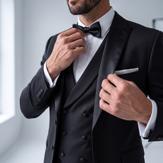 Men's 3-Piece Shawl Lapel Tuxedo - Black