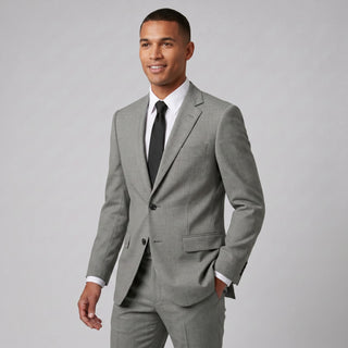 Joseph Michael Men's Stone Modern Fit Sharkskin Suit — Notch Lapel