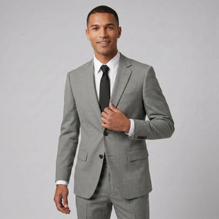 Joseph Michael Men's Stone Modern Fit Sharkskin Suit — Notch Lapel