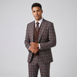 Royal Luxe Florence Men's Grey 2-Piece Slim Fit Suit — Notch Lapel