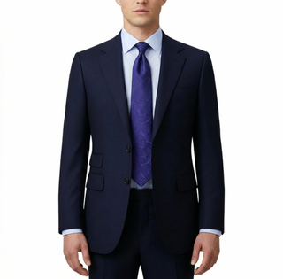 Tiglio Men's Blue 100% Wool 2-Piece Modern Fit Suit — Notch Lapel