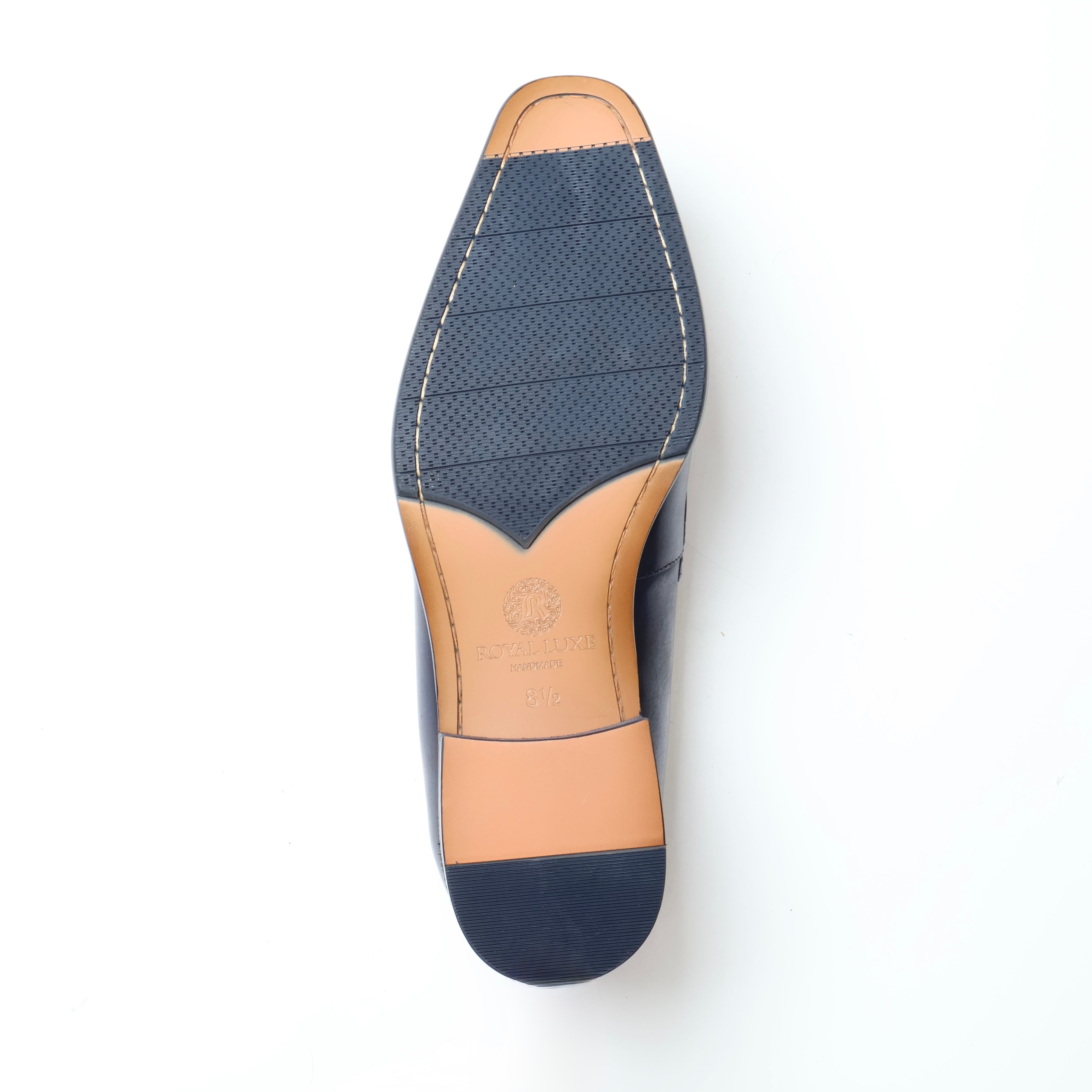 ROYAL LUXE Men's Blue Leather Loafer Dress Shoes with Metal Buckle Accent - Elegant & Comfortable for Formal Occasions & Business Meetings ROYAL LUXE Men's Blue Leather Loafer Dress Shoes with Metal Buckle Accent - Elegant & Comfortable for Formal Occasions & Business Meetings