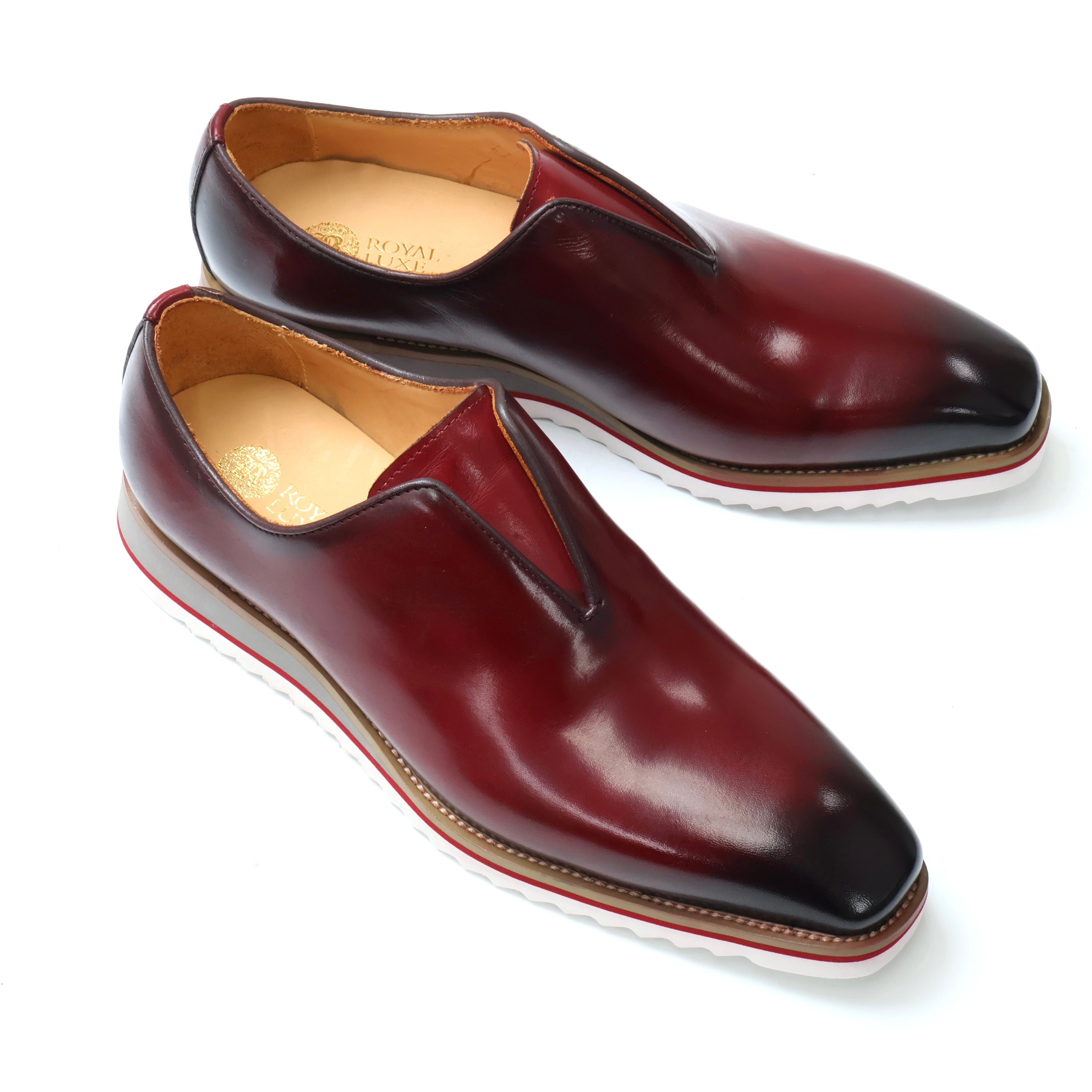 Suit Burgundy Dress Shoes Near Me Royal Luxe Burgundy Leather Dress Shoes  Men's Formal Slip-On