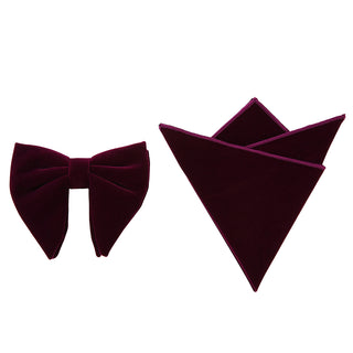 Velvet Tear-Drop Bowtie & Hanky Set