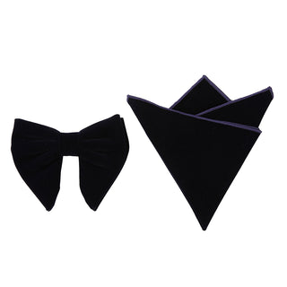 Velvet Tear-Drop Bowtie & Hanky Set