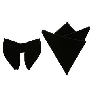 Velvet Tear-Drop Bowtie & Hanky Set