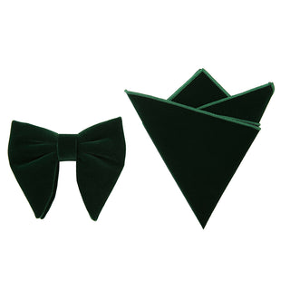 Velvet Tear-Drop Bowtie & Hanky Set