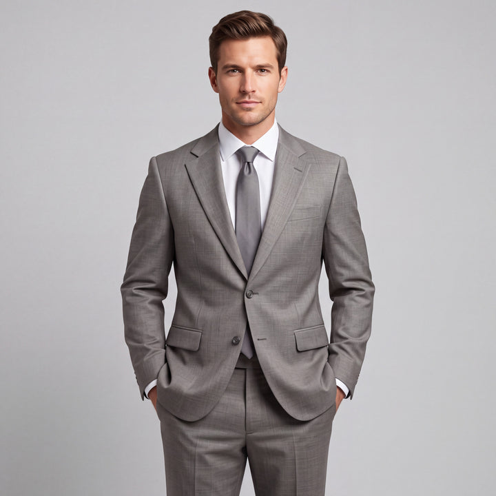 Kensington Sharkskin Suit in Stone