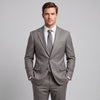 Kensington Men's Stone Modern Fit Sharkskin Suit - Notch Lapel