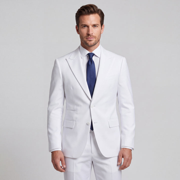 White 4-Way Stretch 2-Piece Suit