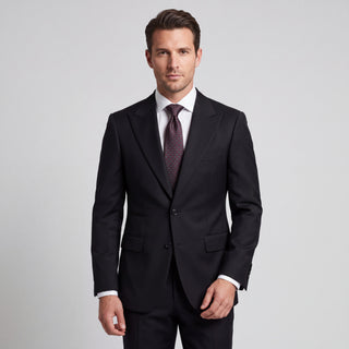 Men's Black 4-Way Stretch 2-Piece Slim Fit Suit - Peak Lapel