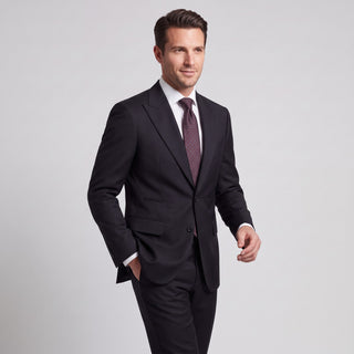Men's Black 4-Way Stretch 2-Piece Slim Fit Suit - Peak Lapel