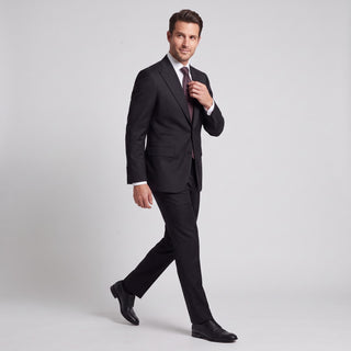 Men's Black 4-Way Stretch 2-Piece Slim Fit Suit - Peak Lapel
