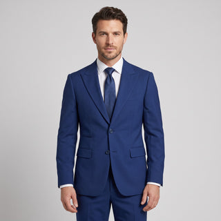 Men's Indigo 4-Way Stretch 2-Piece Slim Fit Suit - Peak Lapel