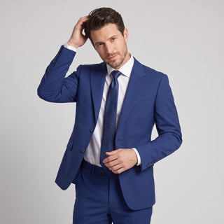 Men's Indigo 4-Way Stretch 2-Piece Slim Fit Suit - Peak Lapel