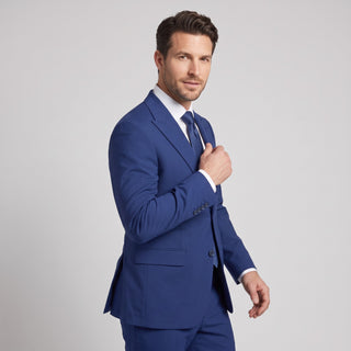 Men's Indigo 4-Way Stretch 2-Piece Slim Fit Suit - Peak Lapel