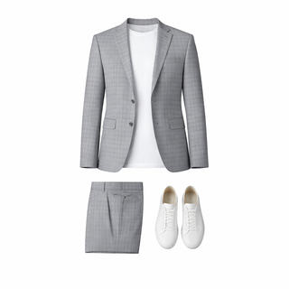 Stacy Adams 2 Button Notch Lapel Grey Suit Jr-729571-08 - Side View