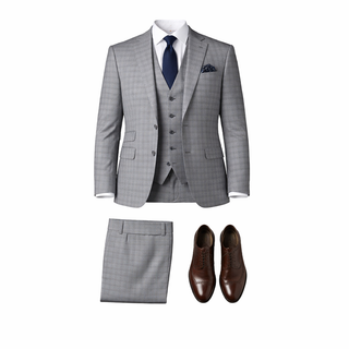 Stacy Adams 2 Button Notch Lapel Grey Suit Jr-729571-08 - Detail View