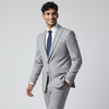 Stacy Adams Men's Light Grey 2-Piece Modern Fit Suit — Notch Lapel