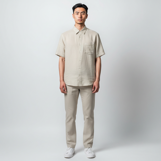 Se71c34 Oatmeal Giorgio Inserti Linen Set