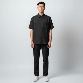 Se71c34 Black Giorgio Inserti Linen Set